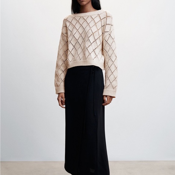 ✨LIKE NEW✨ Mango Aleta Cotton cropped openwork sweater - Picture 3 of 15